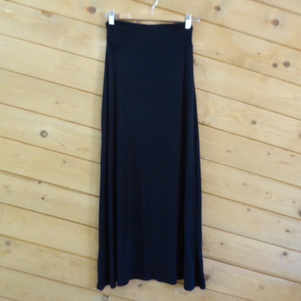 Merona Solid Black Waistband Pull On Maxi Long Jersey Skirt Size S or M